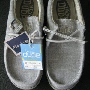 Hey Dude Youth Wally in Steel (light gray) Ladies 5.5 NEW EU 36 Gray soles